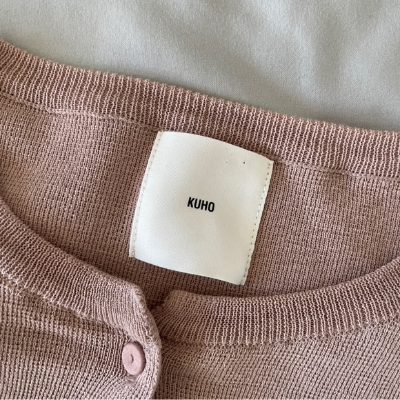 Kuho dusty pink cardigan with flared sleeve detail - Picture 2 of 4